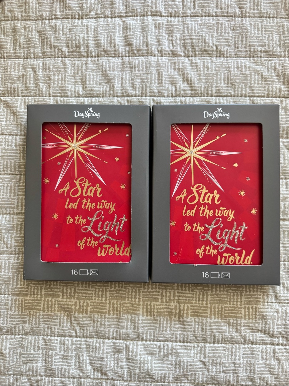 Red Christmas Card Set - 'A Star Led the Way' (Two 16 Packs)